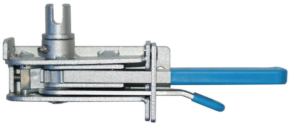 Heavy Duty Curtain Tensioner - CBF Series SLAT, featuring a blue handle and silver metal components, designed for durability with Armour-Tech 600 coating and multiple fixing points.