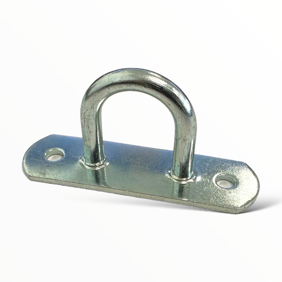 TIR Rounded Staples (each) - Steel zinc-plated metal hardware, featuring a hole for secure locking, ideal for commercial trailer applications.