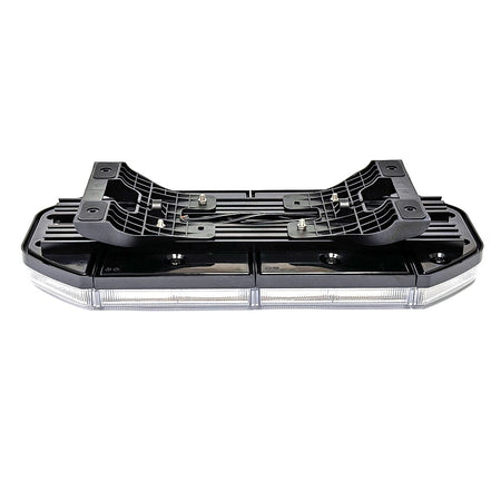 Horizontal LED Amber Warning Lightbar with black base and wires, featuring 360° visibility and various sizes for commercial trailers and vehicles.