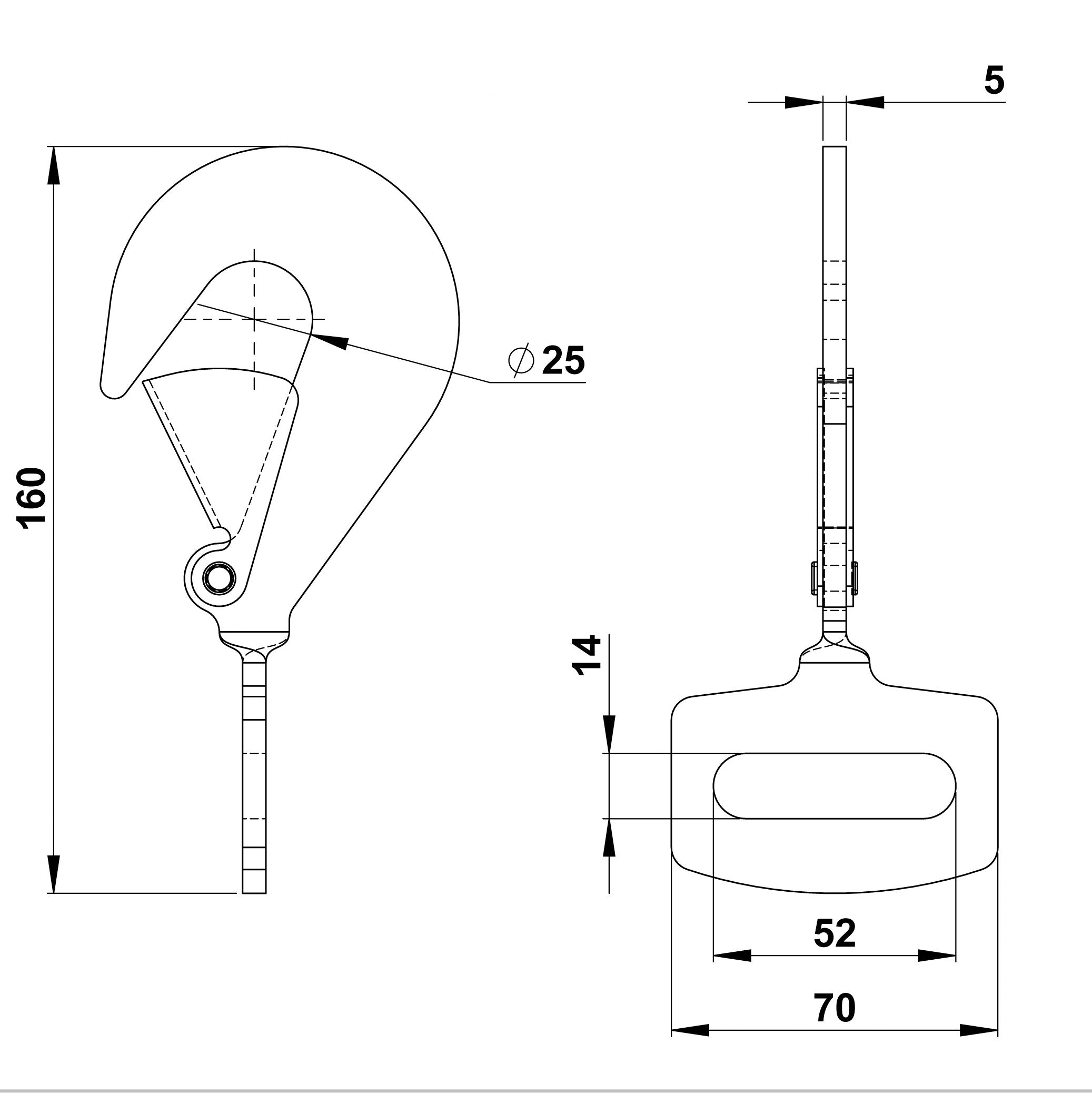 Fall Protection Ratchet Strap with Snap Hooks, featuring technical drawing, 8-meter length, snap hooks, and ratchet buckle for secure vehicle load restraint.