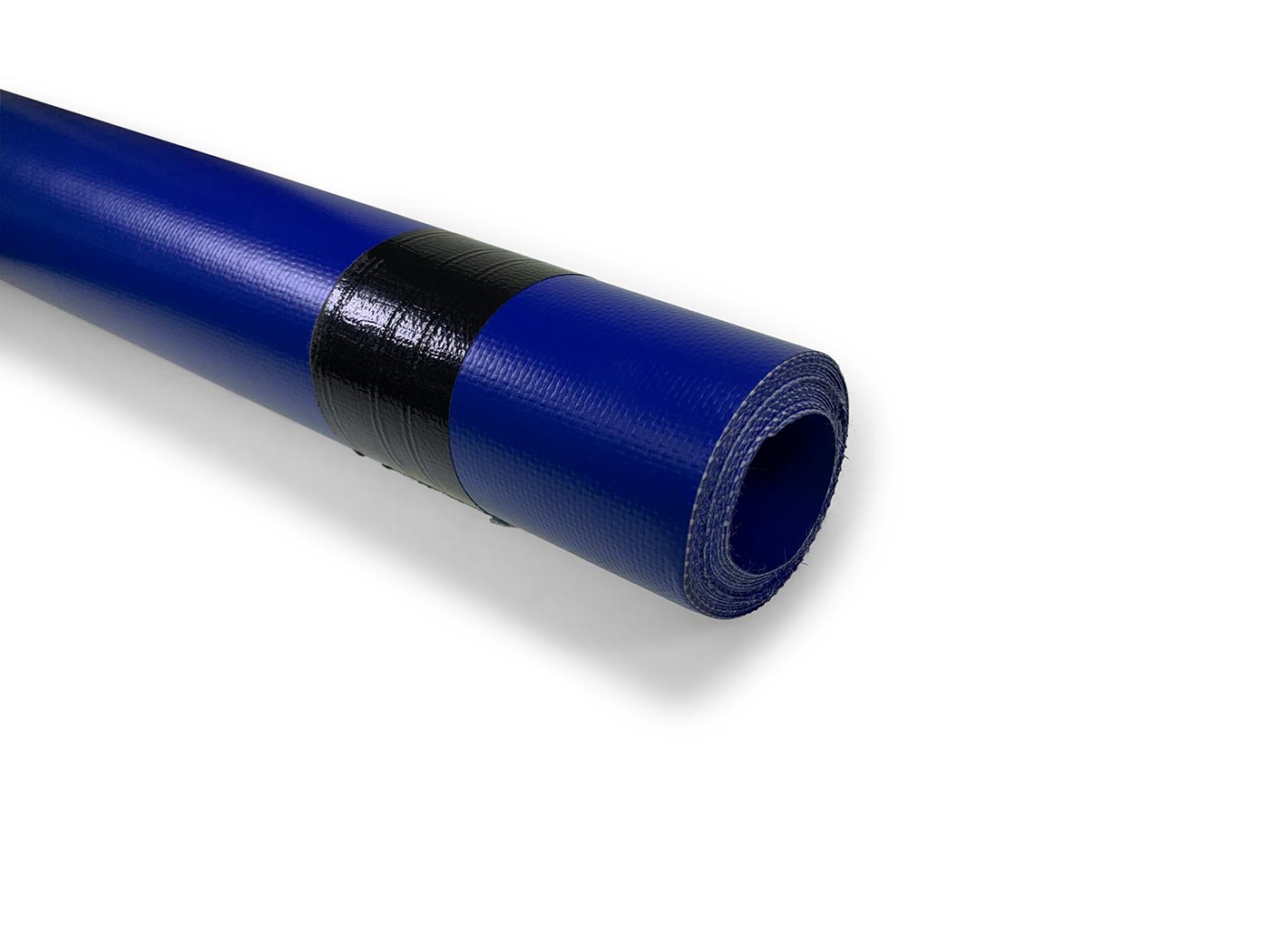 Curtain Material, 900gsm Panama PVC roll, shown in blue, suitable for commercial trailer use. Available in 3m x 1m, with various color options.