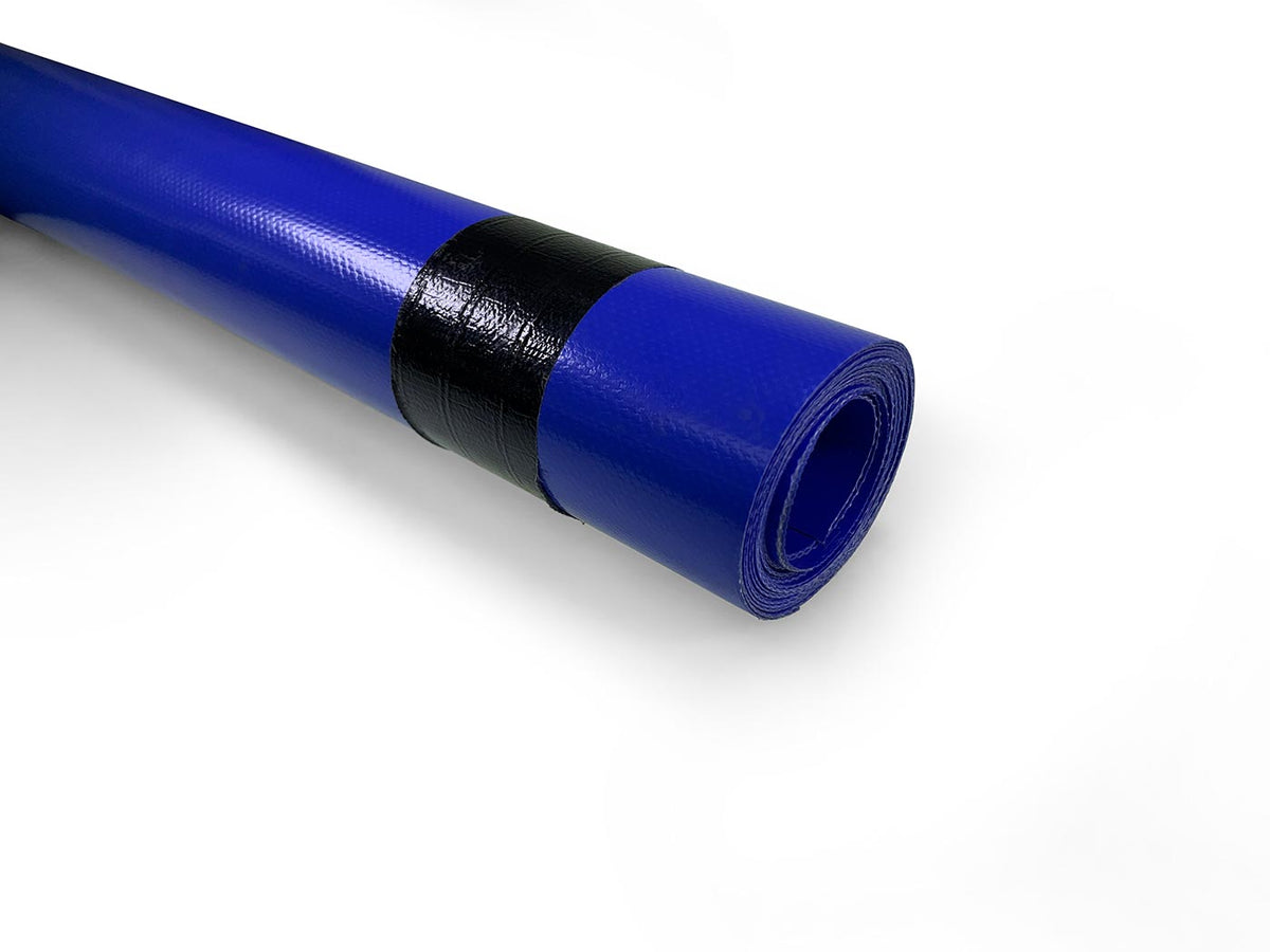 Curtain Material: A durable blue PVC roll, 900gsm, measuring 3m by 1m, suitable for curtainsiders, offered by Nationwide Trailer Parts Ltd.