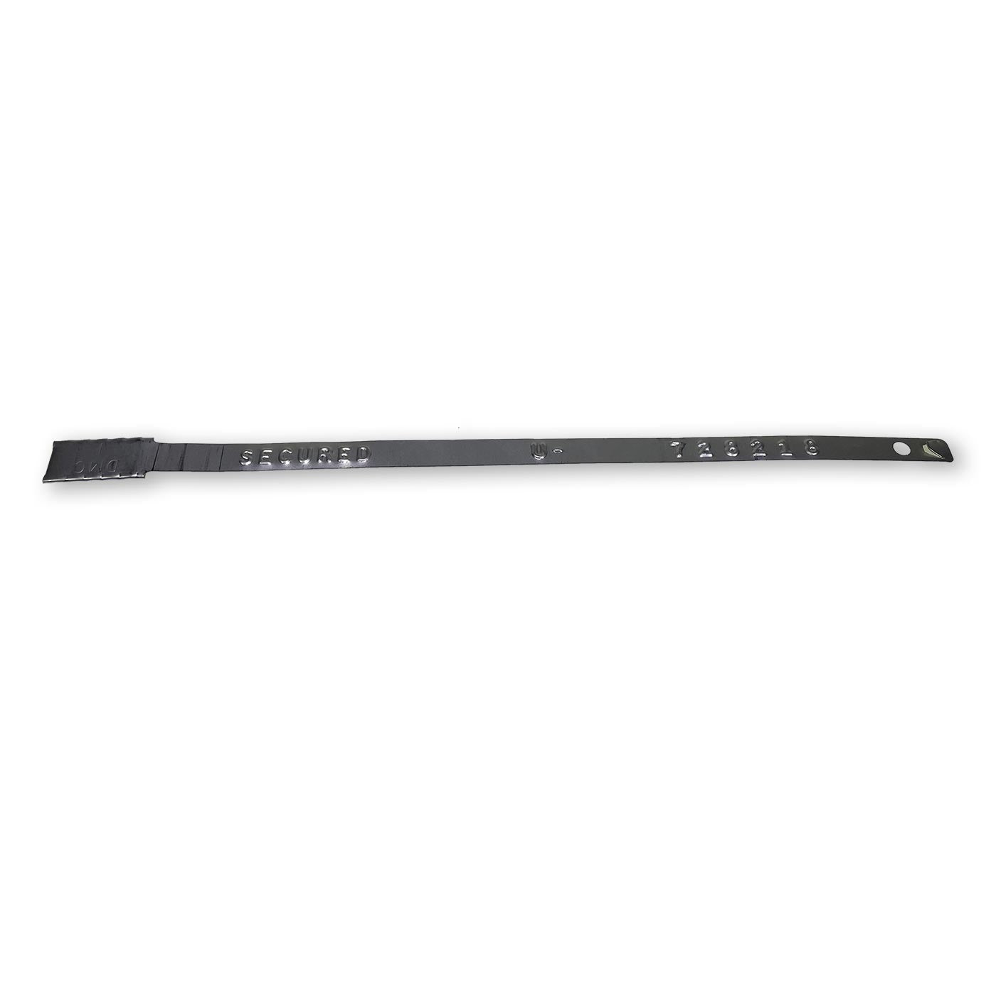 Metal Security Seals (per 100) featuring a black belt with silver buttons, offering secure, tamper-resistant protection, ideal for high-volume commercial shipments.