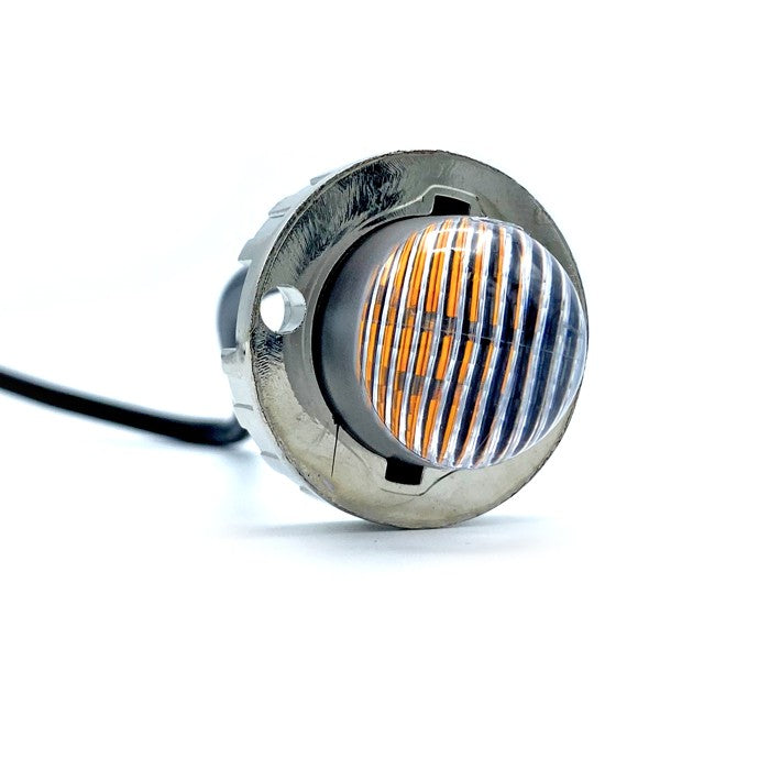 Covert LED Light Head (Recessed or Surface Mount) Single Light - Amber; compact, robust, panel-mount with multi-voltage input, flash patterns, and synchronisation. Ideal for vehicles, offering quality and fast UK delivery.