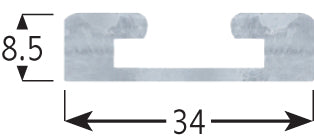 Captive Floor Track for commercial vehicles, featuring pre-drilled fixing holes and precise measurements, designed for durability and efficiency in trailer parts.