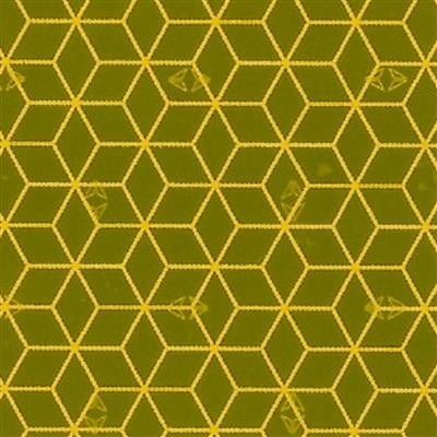 Yellow Conspicuity Tape with isometric cube pattern, 50mm x 50m, for tankers. Durable, adhesive-backed metalised polyester, ideal for vehicle safety and visibility.