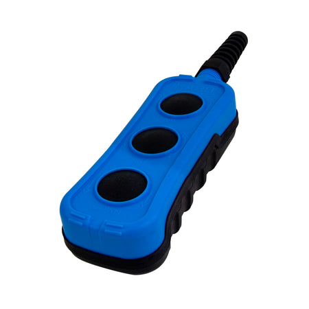 Handcontrol box 3-button HACO, fits Dhollandia Tail Lifts E0786.H or E0786.M, shown without wanderlead and plug. Features magnet.