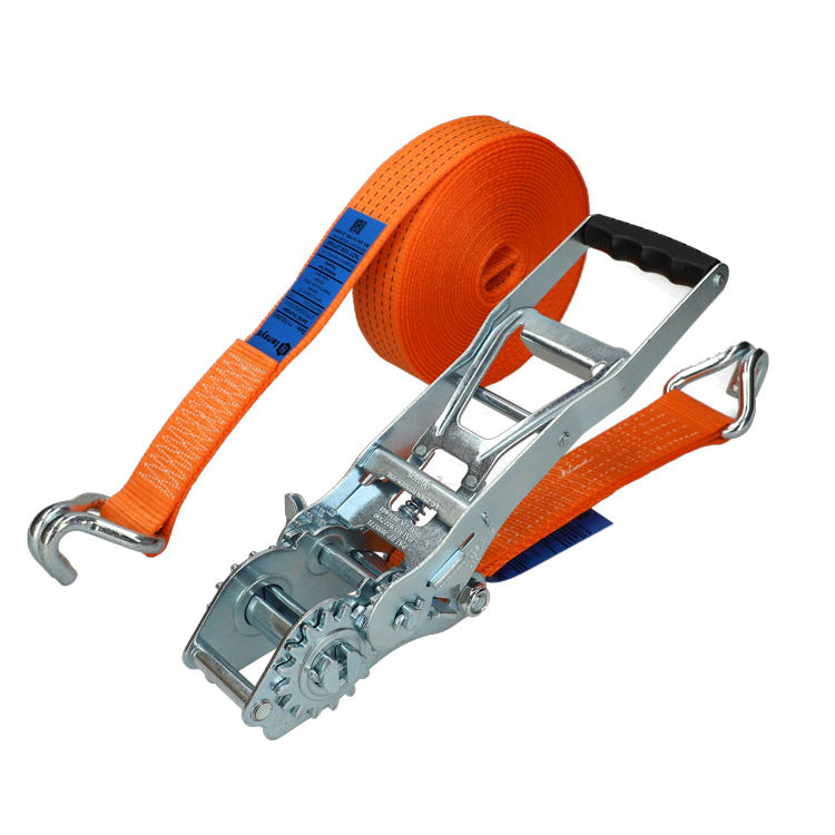 Geared Ergo Ratchet Strap STF 950daN Claw Hook, 10.0m, features a powerful ratcheting mechanism and metal hooks for secure load restraint on trailers and trucks.