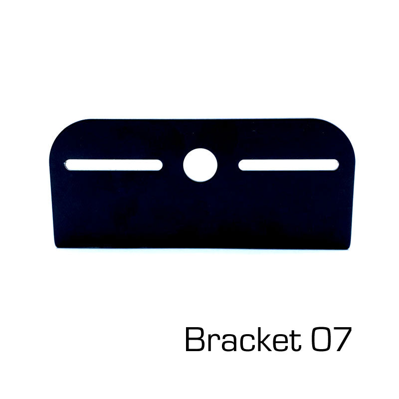 Mounting Bracket For Directional Lights (L-Shape) with circular center hole, suitable for various trailer models, available in three sizes for versatile mounting options.