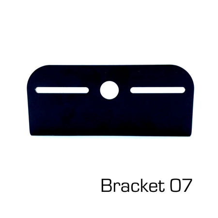 Mounting Bracket For Directional Lights (L-Shape) with circular center hole, suitable for various trailer models, available in three sizes for versatile mounting options.
