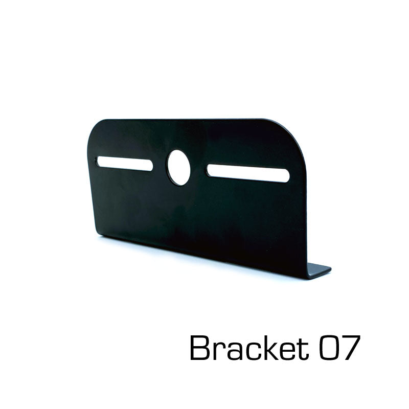 Mounting Bracket For Directional Lights (L-Shape) with center hole, suitable for various trailer parts, available in three sizes for flexible installation.