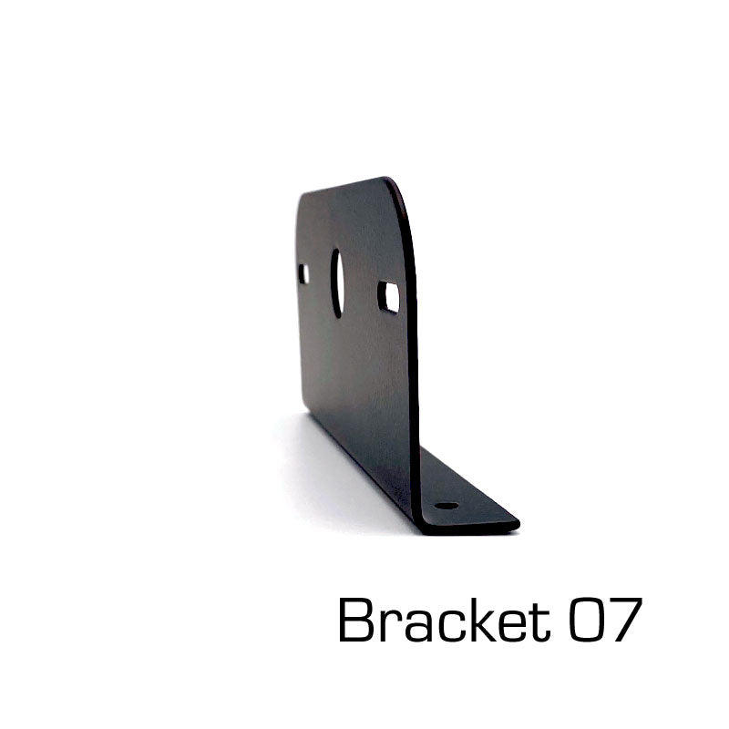 Mounting Bracket For Directional Lights (L-Shape), featuring a black metal plate with holes, suitable for various mounting sizes.