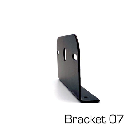 Mounting Bracket For Directional Lights (L-Shape), featuring a black metal plate with holes, suitable for various mounting sizes.