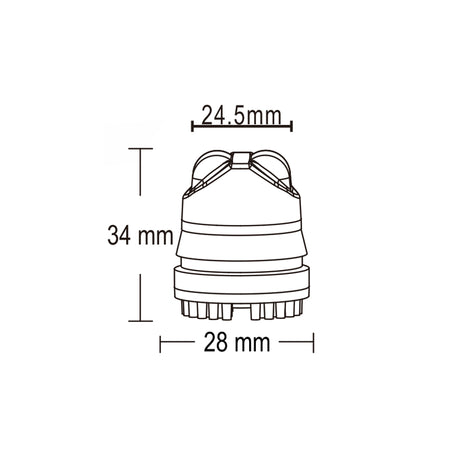 Hide Away Covert AMBER LED Light Kit sketch, showing diagram and measurements for discreet vehicle installation with high-powered LEDs and multiple flash patterns.