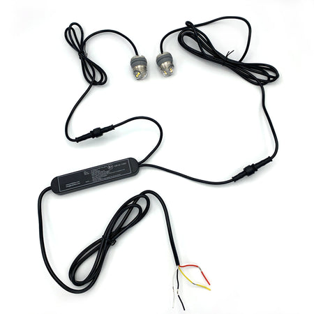 Hide Away Covert AMBER LED Light Kit, featuring a black wire with two lights, ideal for discreet vehicle integration.