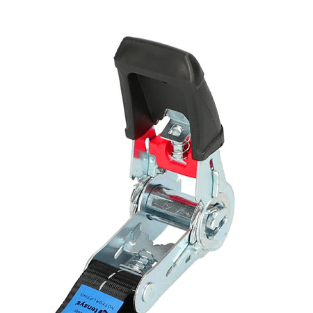 25mm wide, 800kg Premium Ratchet Strap with Soft Grip Moulded Handle and 'S' Hook Ends, featuring heavy-duty polyester webbing and reflective stripe, pack of 4.