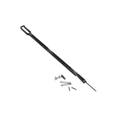 Load Safety Device Assy for TL1000/DOMK2 & DT1000MK2, featuring a black rod with hardware: springs, pins, and latch for secure tail lift installation.