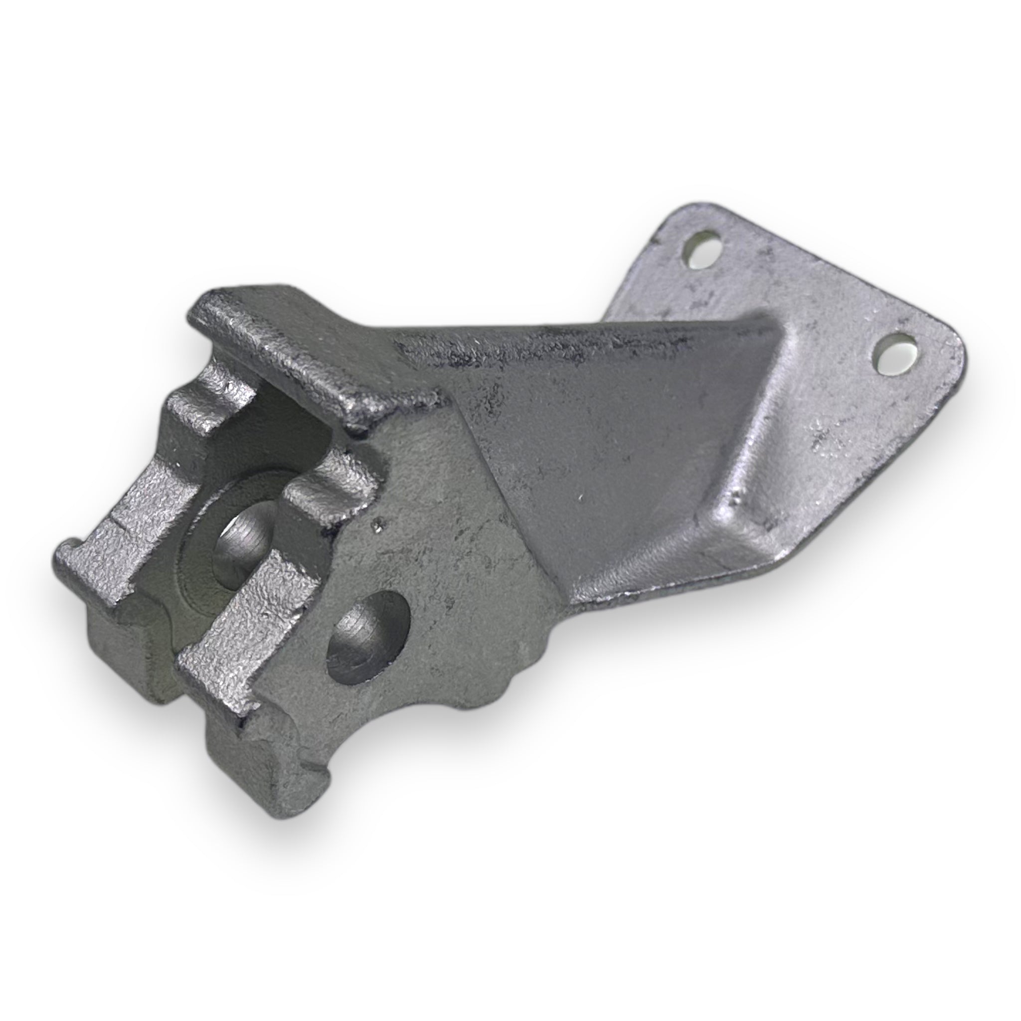 Hinge Swing Point MV1576.D, a metal component with holes, designed for Dhollandia tail lifts, available from Nationwide Trailer Parts Ltd for commercial vehicle applications.