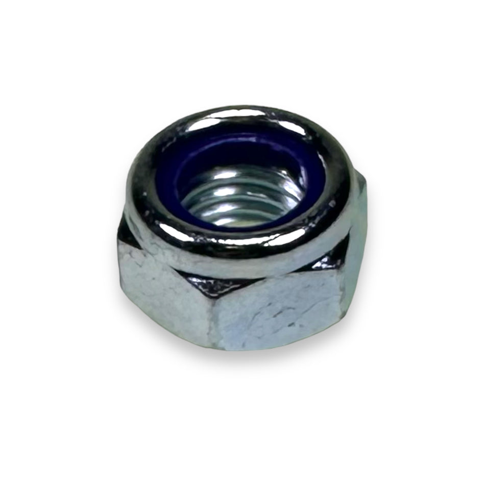 Close-up of the Locking Nut M12 BMB12, a metal component for Dhollandia tail lifts, showcasing its circular shape and precision for secure fastening.