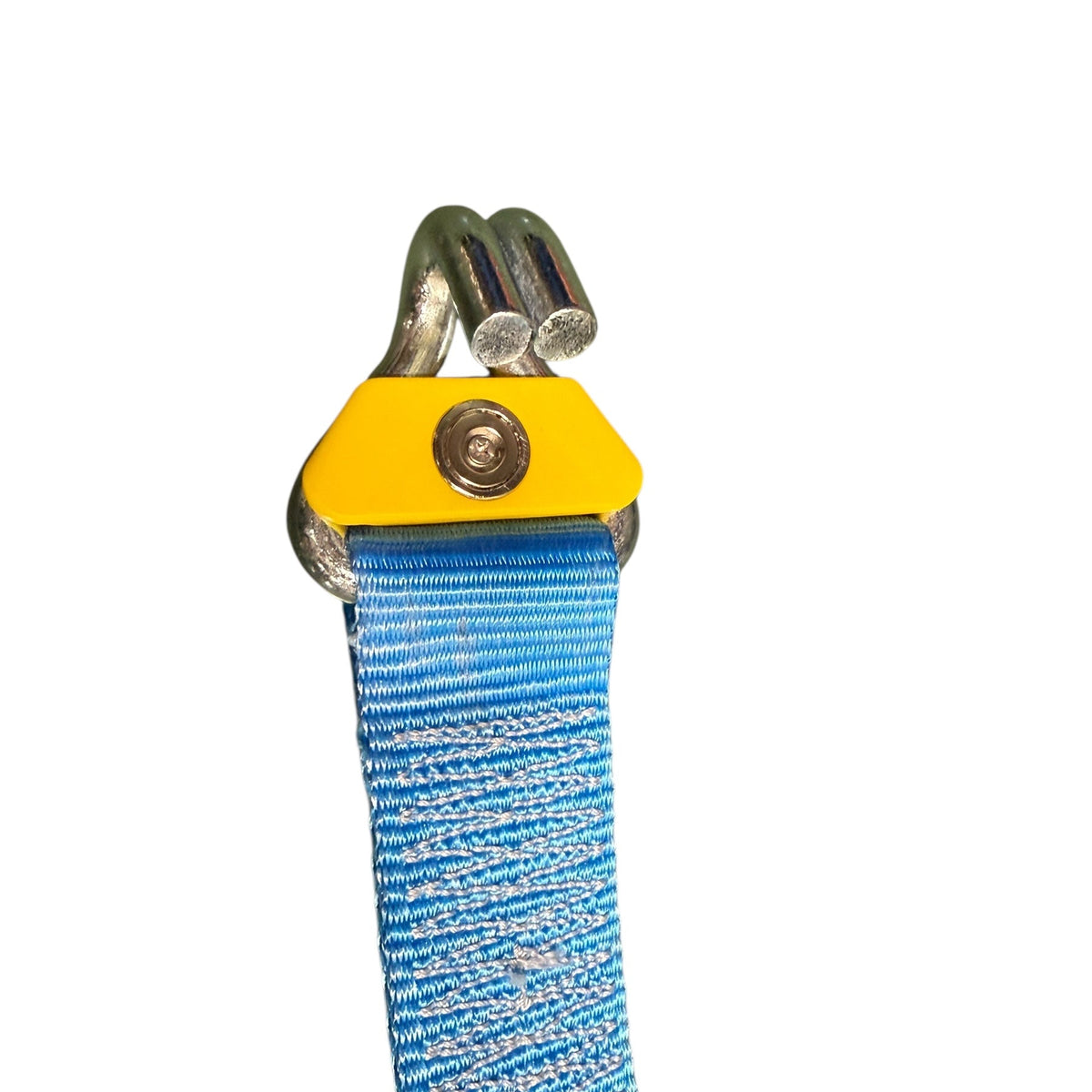 Ratchet Strap Magnetic Application Aid with cam-buckle, J-hooks, and a magnet for secure load tensioning, fitting 50mm webbing. Ideal for efficient cargo securing.