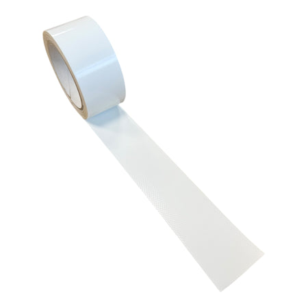 Curtain Side Adhesive Repair Roll, white, for durable trailer repairs, 50mm wide, 5m length, strong PVC material with pressure-sensitive adhesive.