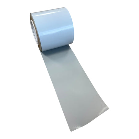Curtain Side Adhesive Repair Roll, grey, for durable vehicle repairs; 100mm wide, 5m length, strong PVC with adhesive.