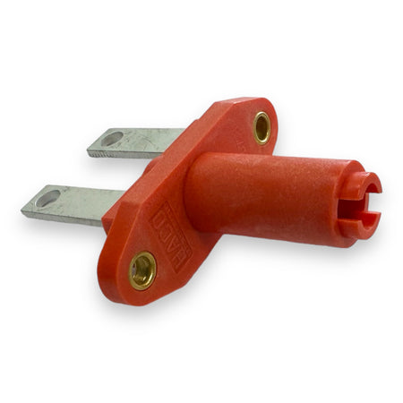 Battery Switch 200amp Haco, a red and silver electrical component designed for Dhollandia E2012.B, ideal for commercial trailer and vehicle maintenance.