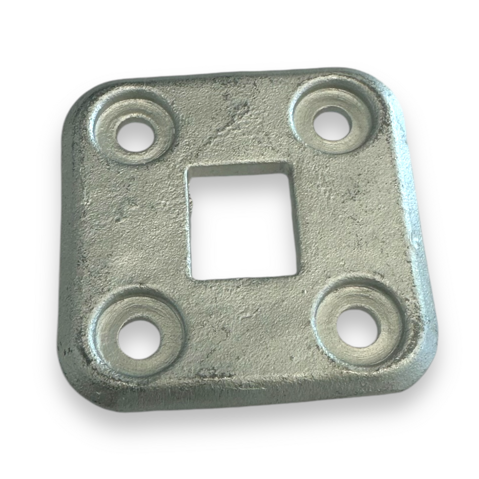 Lock railing PLT, a square metal component with holes, designed for Dhollandia Tail Lifts, ideal for secure installations on commercial trailers.