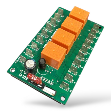 Printed circuit selector E0905.3, featuring orange components on a green circuit board, designed for Dhollandia Tail Lifts.