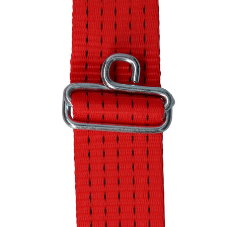 Strap Slide Adjuster with metal hook for roof-mounted bungee systems, featuring adjustable positions for secure trailer load management.