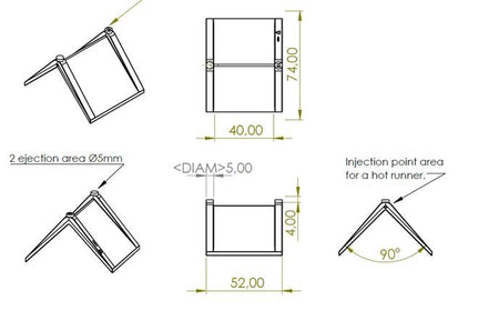 Diagram of Corner Protector for 40mm Strapping on boxes/parcels/pallets, pack of 800, showing metal frame structure for load protection in transit.