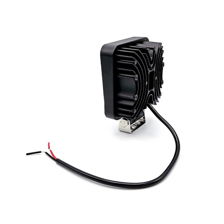 Economy LED Work Lamp Series featuring a square design with attached cable, suitable for commercial trailers and vehicles, offering versatile mounting options.