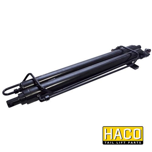 Retraction Cylinder HACO for MBB tail lifts, compatible with parts 1407995 and 1407997, featuring a black metal cylinder with attached black wires.