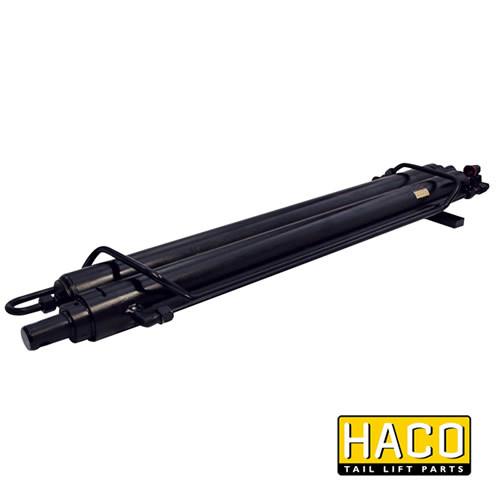 Retraction Cylinder HACO for MBB tail lifts, featuring a black metal cylinder with handle, compatible with MBB Palfinger parts 1408003, ideal for commercial trailers.