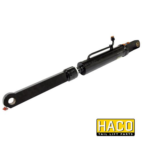 Tilt Ram Cylinder HACO with Extension for MBB tail lifts, visible black cylinder with orange handles, compatible with MBB models 1000K, 1500KF, part numbers 1366295, 2001426.