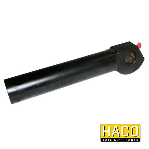 Ram Extension HACO to suit MBB 1355064, featuring a cylindrical black metal design with a handle, suited for tail lifts, with a pin hole and screw thread fit.