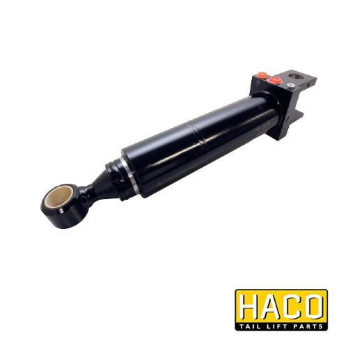 Lift Ram HACO for Bar Cargolift 101121317, a black cylindrical component, designed for commercial trailers, featuring specific diameter dimensions for precise fitting.