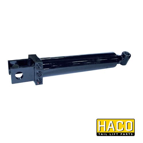 Tilt Ram HACO to Suit Bar Cargolift 101121318, a black metal cylinder component designed for commercial trailer parts, featuring multiple diameter specifications.