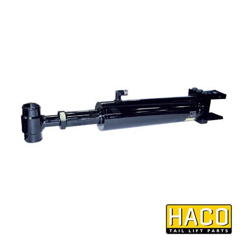 Tilt Ram HACO for Bar Cargolift 101121319, black cylinder with screws, designed for commercial trailer parts.