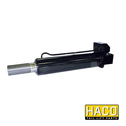 Tilt Ram HACO to Suit Bar Cargolift 1WE114689, featuring a black and silver hydraulic cylinder with specified diameters and thread, suitable for commercial trailers.