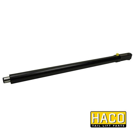 Ram Cylinder HACO, a black cylindrical tool with a yellow button, fits Ratcliff Palfinger Tail Lift part 4471-116-0, suitable for commercial trailer use.