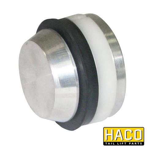 Piston HACO for Dhollandia Tail Lift, featuring a round metal component with a rubber ring, suitable for part M4435.050, size Ø35/50mm, single acting.