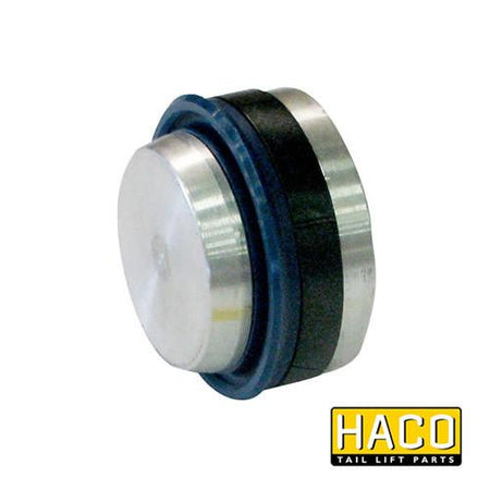 Piston HACO for Dhollandia Tail Lift, a metal and rubber component, size Ø40/60mm, designed to suit M4440.060, ideal for commercial vehicle maintenance.