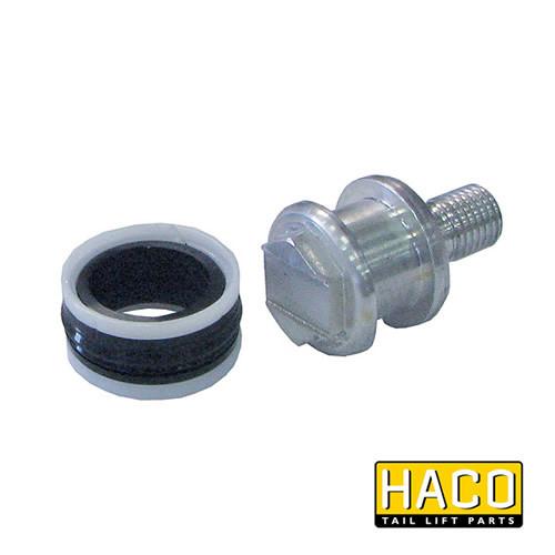 Piston HACO for Dhollandia Tail Lift, size Ø50mm, double-acting, designed for part M4535.050.D, showcasing detailed metal and rubber components.