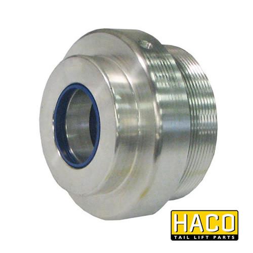 Cylinderhead HACO for Dhollandia Tail Lift, metal component, circular part, Ø40/80mm, compatible with M4240.080 and M4240.080.AG, single acting.