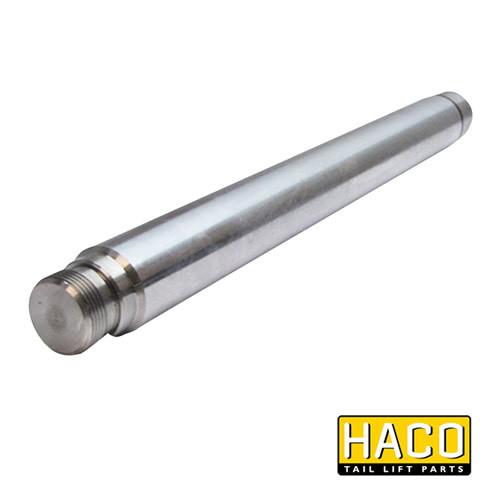 Piston Rod HACO for Dhollandia Tail Lift, long metal cylinder with screw, induction hardened steel, suiting part M4640.434, visible chrome finish.