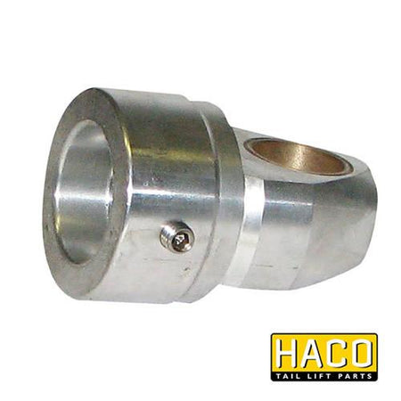 Extension HACO to Suit M4120.060, a 60mm silver metal cylinder, designed for Dhollandia tail lift, shown in close-up detailing its sturdy construction.