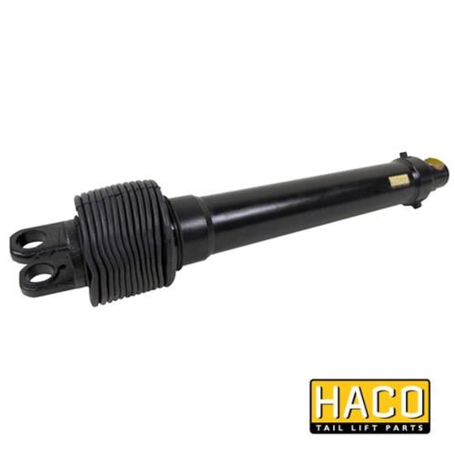 Liftcylinder HC37 Haco for DH-LM 1500/2000 tail lift, featuring dual holes and a black rubber tube, suits Dhollandia Part CH37.070.35.0310.R.