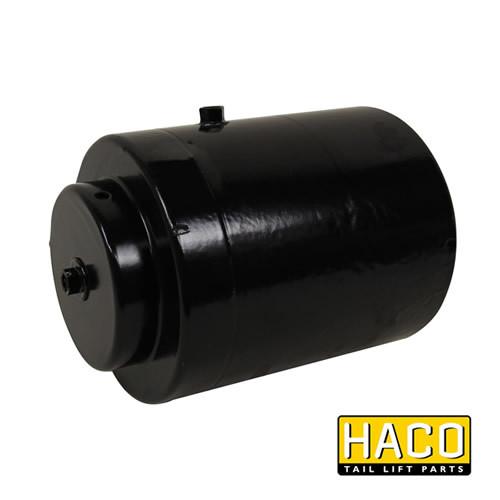 Pressure exchanger HACO to Suit CA0804, shown as a black cylinder with a lid, designed for Dhollandia Tail Lifts, offering a two-year warranty.