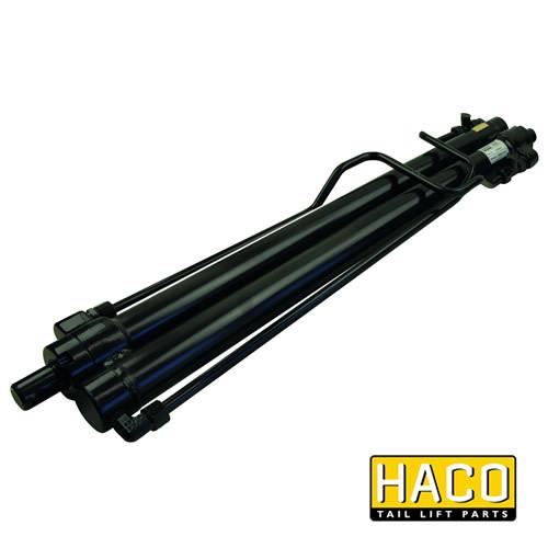 Retraction cylinder HACO DKB1300, featuring dual cylinders, designed for Dhollandia Tail Lifts. Comes with a two-year warranty, ideal for commercial trailers.